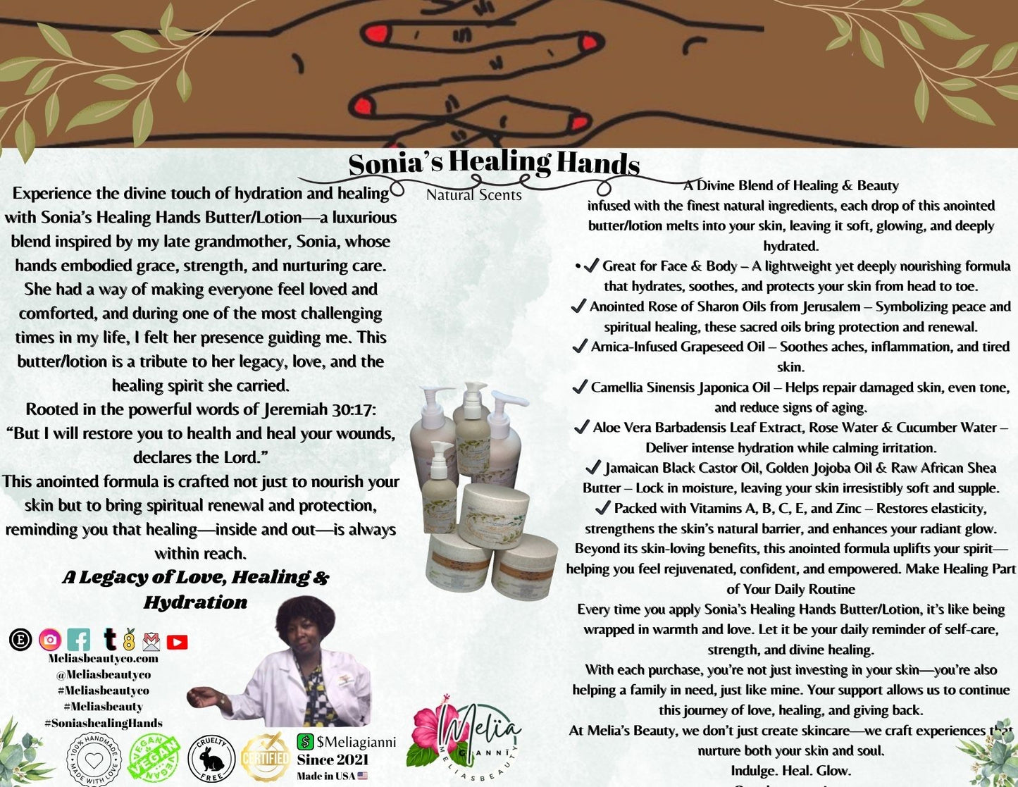 Sonia Healing Hands Anointed Face & Body Shea Butter Lotion (Travel Size)